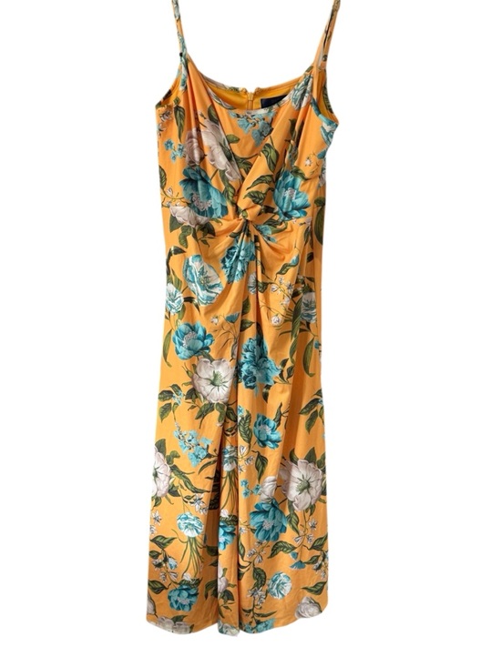 RACHEL Rachel Roy Dresses & Skirts - ☀️🔹 RACHEL Rachel Roy Mustard Yellow Floral Twist-Front Midi Dress 🔹☀️